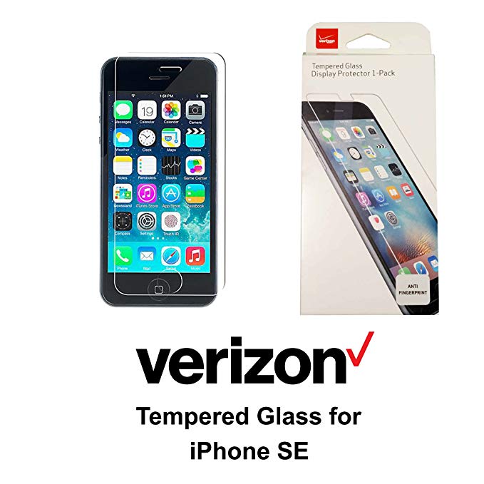 Verizon Tempered Glass Display Screen Protector for Apple iPhone SE - Clear - Retail Package