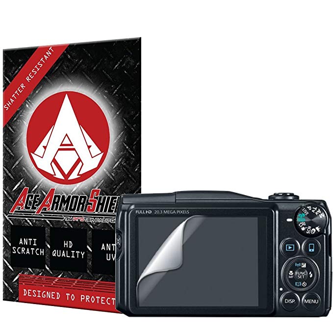 Ace Armor Shield Shatter Resistant Screen Protector for the Canon PowerShot SX710 HS / Military Grade / High Definition / Maximum Screen Coverage / Supreme Touch Sensitivity /Dry or Wet Easy Installation with free lifetime replacement warranty