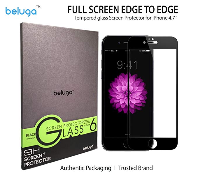 Beluga Glass Screen Protector, Black Edge