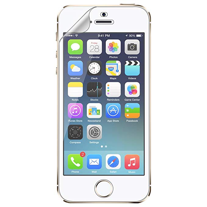 Amzer AMZ94904 ShatterProof Screen Guard Protector for Apple iPhone 5, iPhone 5S, iPhone 5C, iPhone SE - Front Coverage