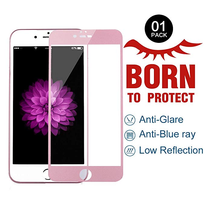 PERFECTSIGHT Screen Protector For Apple iPhone 6 Series [Anti-glare] Blue Light Filter Anti Fingerprint 2.5D Curved Edge 9H Tempered Glass Film